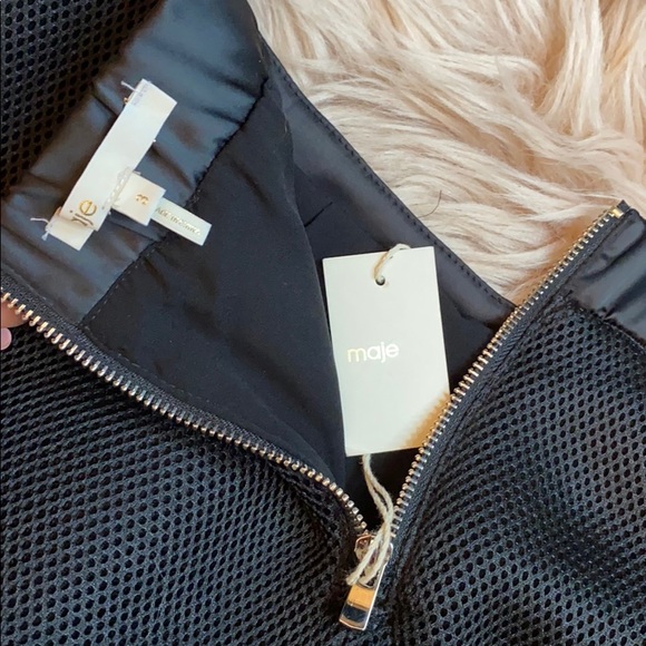 NWT Techno Mini skirt by MAJE~Jupe Baule Matiere~Sz.3 Puffy w. Pockets - Picture 10 of 13